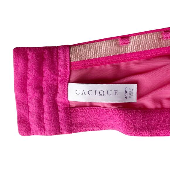 Cacique Lightly Lined Multi-way Strapless Bra Size 40DDD Floral Print Pink Lace - Picture 3 of 16